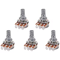 HEALLILY 5 unids B10k Bass Pot Potenciómetro Potenciómetro Largo Dividido Eje de Audio Taper Bajo Fricción para Guitarra…